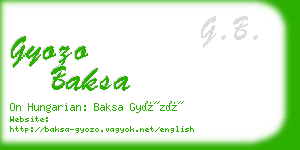 gyozo baksa business card